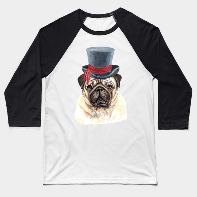 Cute Bulldog-Watercolor painting #2 Baseball T-Shirt by roykhensin